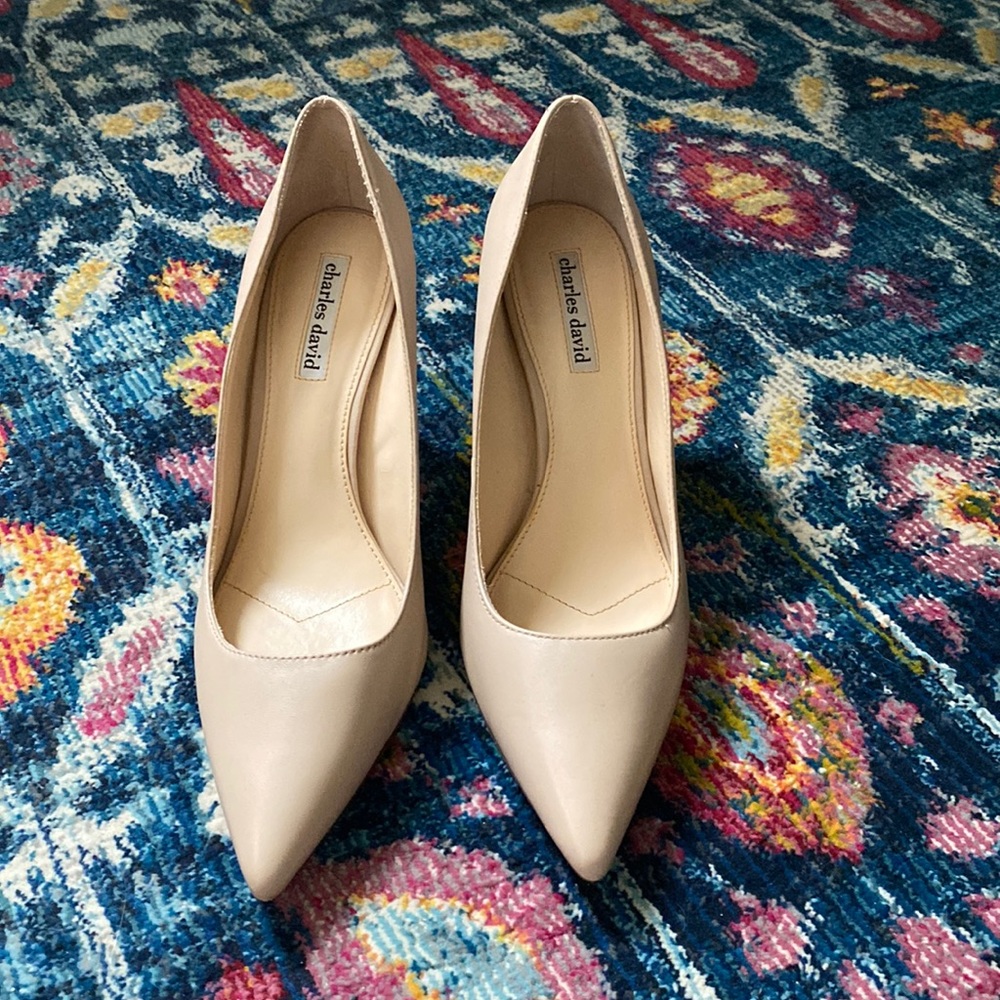 Charles David - Nude Pointed Toe Heels - 9.5